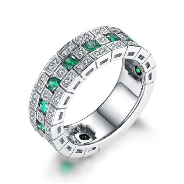 

2022 ins wedding rings sell vintage jewelry 925 sterling silver fill emerald 3a cubic zircon cz diamond party promise women men engagement b, Slivery;golden