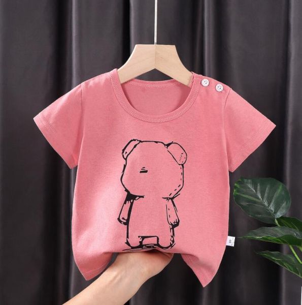 T-shirt per neonati T-shirt per bambini stampate a cartoni animati T-shirt per bambini Vestiti a maniche corte per bambini estivi