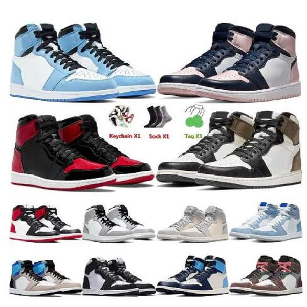 

jumpman 1 women mens trainers high og 1s shoes element gore-tex black particle grey patent bred digital pink university blue wolf grey crims