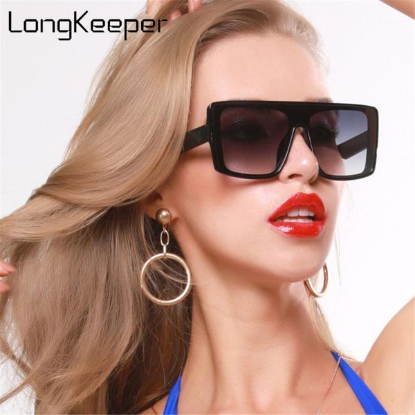 

luxury fashion big frame square sunglasses women 2020 brand designer overszied sun glasses ladies vintage oculos feminino1, White;black