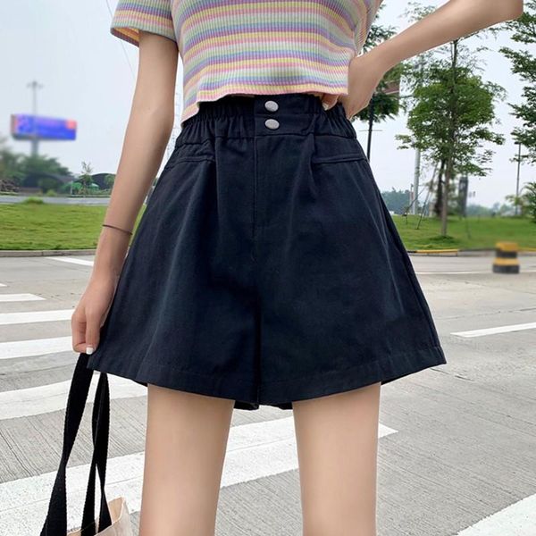 

woman shorts summer fashion korean style loose high waist wild casual wide leg shorts, White;black