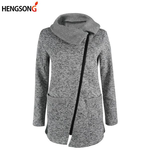 

women's jackets hengsong plus size 5xl women autumn winter clothes warm fleece jacket slant zipper collared coat lady clothing female, Black;brown