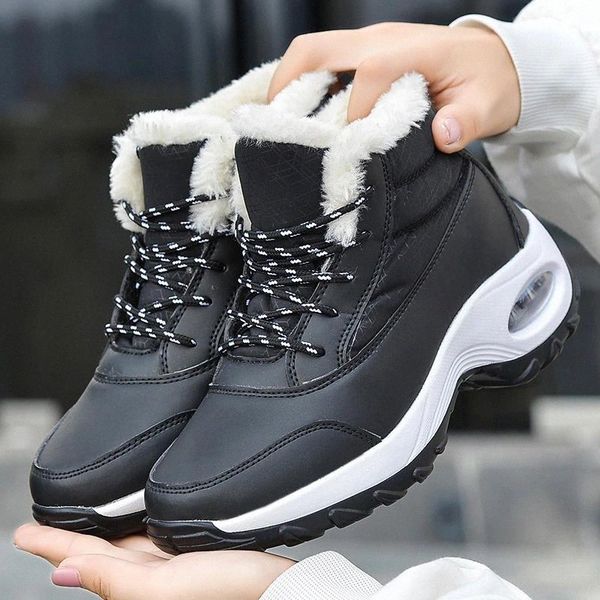 

2020 women snow boots waterproof parent-child winter ankle thick fur platform non-slip warm comfortable shoe thigh high boots #ye7g, Black