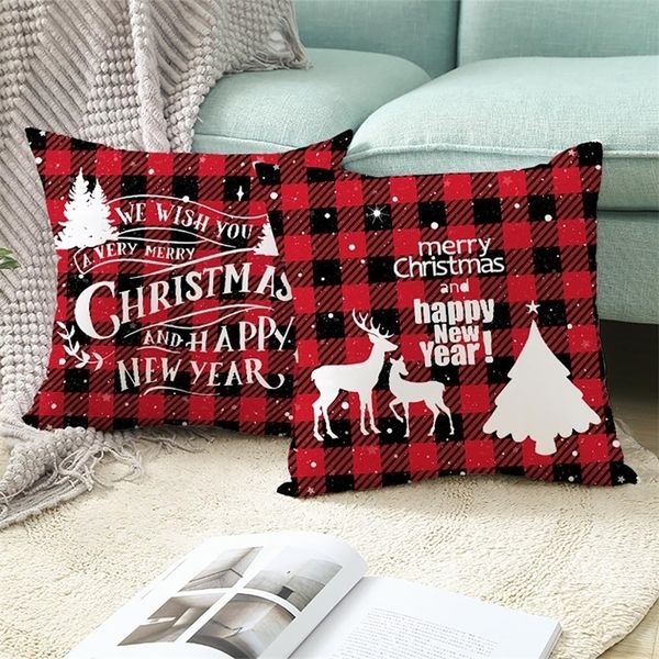 

45x45cm cushion cover merry christmas decor for home 2020 xmas navidad noel gifts cristmas ornament new year 2021