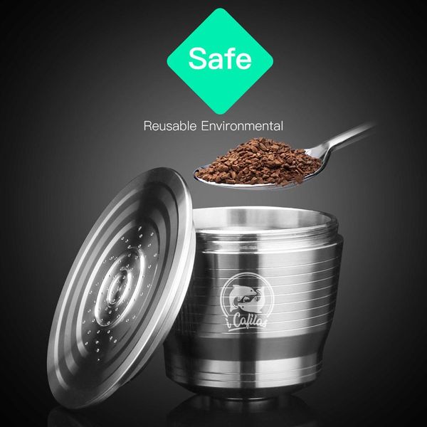 

reusable coffee capsule stainless steel filter capsule home kitchen cafe reusable environmentally friendly coffee filters powder jlljdt