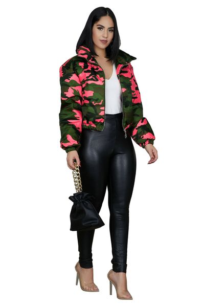 

women designers clothes 2020 women fashion autumn and winter new cotton coat camouflage jacket women clothes, Black