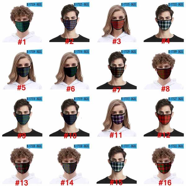 

unisexfashion 3d plaid face mask for kids ice silk dustproof mouth mask windproof washable reusable protective des