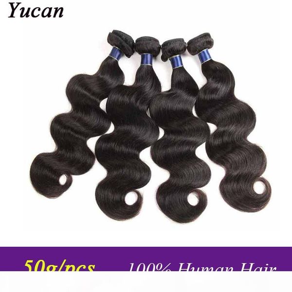 

9a brazilian body wave virgin hair 3 4 bundles human hair extensions peruvian malaysian indian cambodian virgin hair body wave 50g pcs, Black