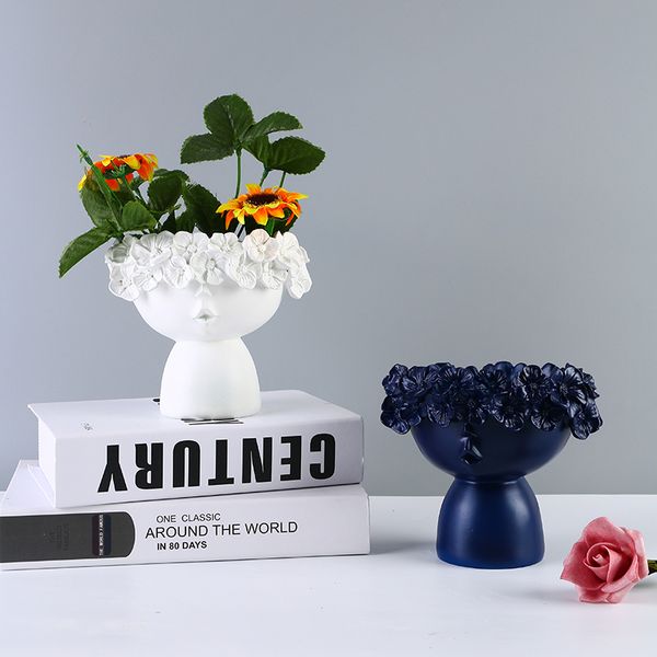 

statue cute girl vase ornaments resin crafts figurines scandinavian wind home decoration creative exquisite workmanship high quality