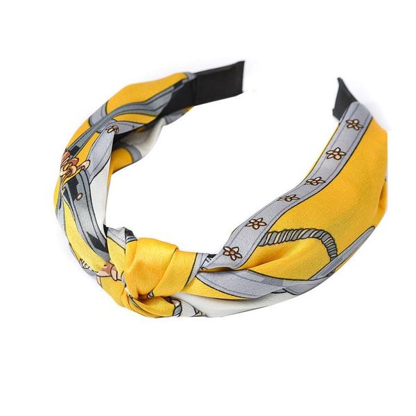 

luxury chain printed cross knot women headband cloth fabric wide hair hoop stretch turban head wrap hairband hair accessories q bbykgt