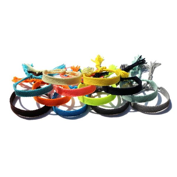 

boho one color homochromous woven friendship bracelet women men tie soild color cute red blue summer beach surf jewelry present, Golden;silver