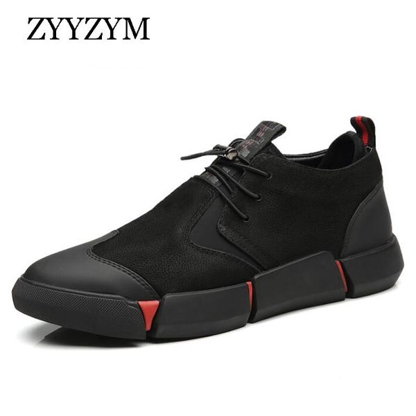 

zyzym shoes men black autumn winter plush keep warm men casual shoes leather breathable fashion men shoes y200104