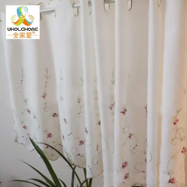 

kitchen curtain pink purple three-dimensional embroidery rose coffee finished translucidus decor multi-size 1 pcs/lot