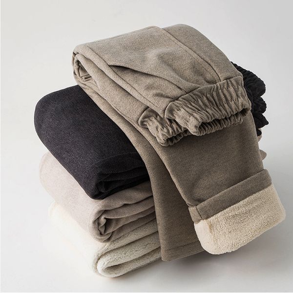 

2020 children lamb cashmere pants thick warm fleece kids winter clothes boys girls trousers for baby girls woolen fabric pants lj200813, Blue