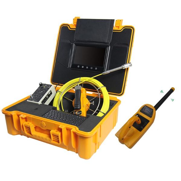 

23mm pipe locating pipeline inspection camera 9'lcd 512hz receiver hard cable abs case
