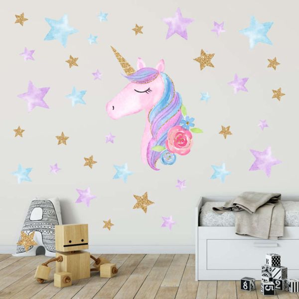 

car creative rainbow unicorn reflective pvc wall stickers