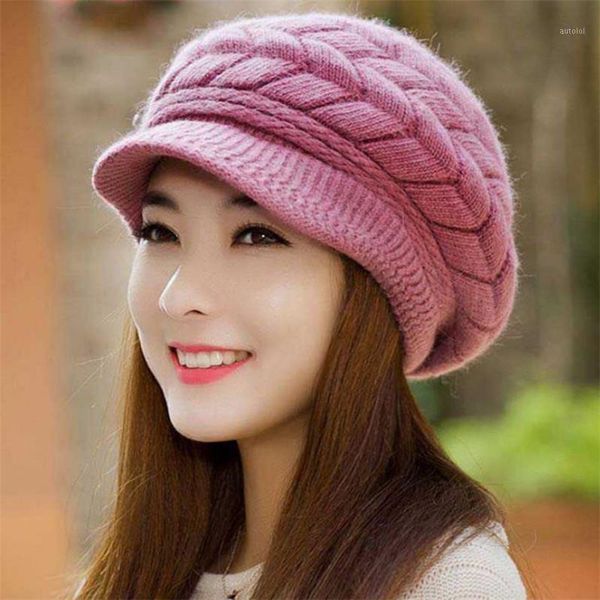 

women fashion autumn winter knitted woolen hats casual hair beanie hat ladies winter warm berets caps1, Blue;gray