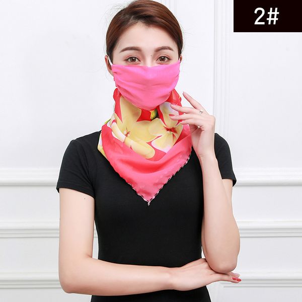 

women scarf face mask silk chiffon dhl ship handkerchief outdoor windproof half face dust-proof sunshade masks scarf dus