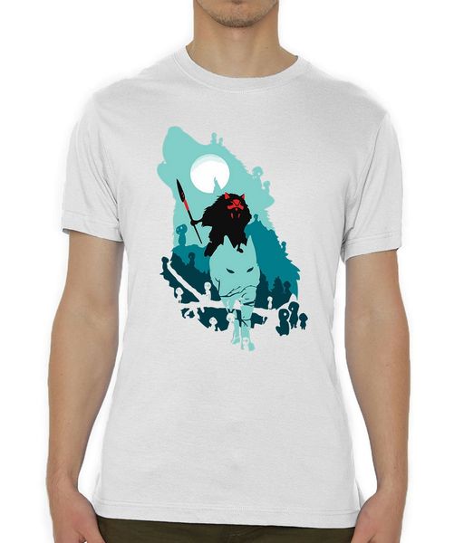 

princess mononoke wolf and moon art printed men's t-shirt christmas gifts tee shirt sport hooded sweatshirt hoodie