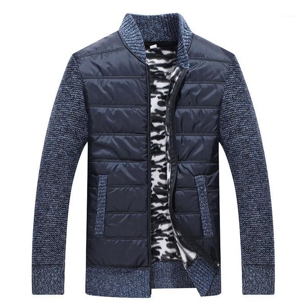 

men's coats clothes knitted cardigan sweater winter male stand velet patchwork casual knitwear oversized windbreak sweater man1, White;black