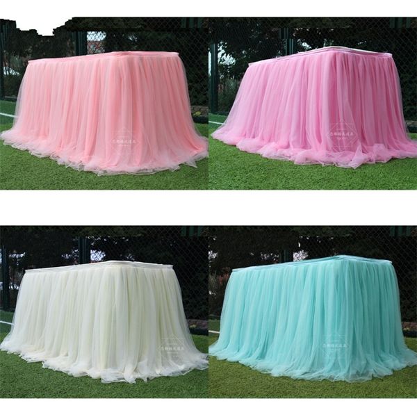 

snow yarn table cover curtain surround wedding birthday cake check in desk solid color tables skirt green new 30ld m2