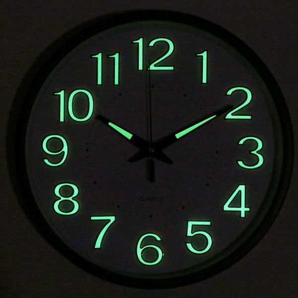 

wall clocks luminous metal clock silent simple 3d digital quartz nordic night bedroom montre murale home watches ab50wc