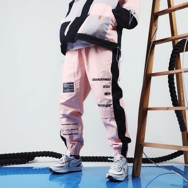 

hip hop pockets cargo joggers harem track pants tactical streetwear men fashion casual trousers sweatpants and jacket1, Black