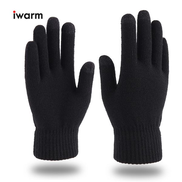 

iwarm трикотажные женщины и мужчины сенсорный экран перчатки держите теплые рукавицы, Blue;gray
