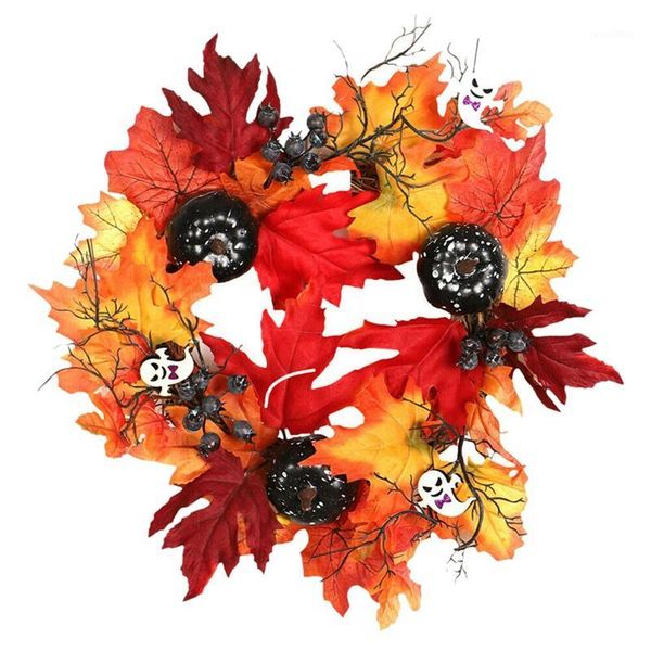 

fall autumn artificial pumpkin and wreath halloween thanksgiving decorations1