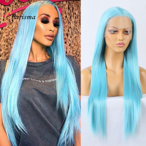 

costume accessories straight lace front wig syntehtic hair blue wigs for black women heat resistant fiber lace front wig cosplay, Silver