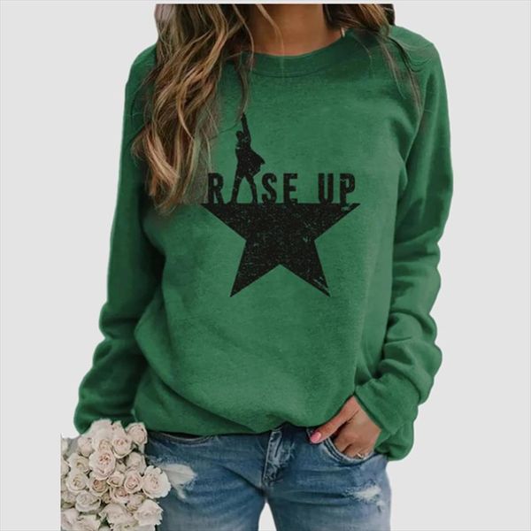 

stars print sweatshirts women long sleeve autumn new o neck sweatshirt casual female loose hoodies datura letter pullover, Black