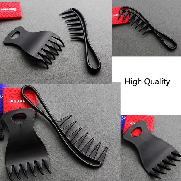 

large wide tooth men beard comb hairdressing brush detangling curly hair fork comb barber shop salon styling tool afro hairstyle q sqcjme, Silver