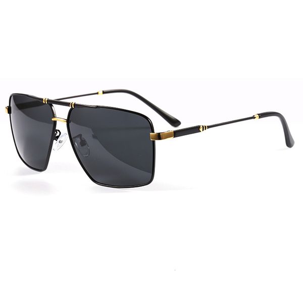 

2021 new black polarized rectangle sunglasses metal frame uv400 driving glasses for men come with box hojn, White;black