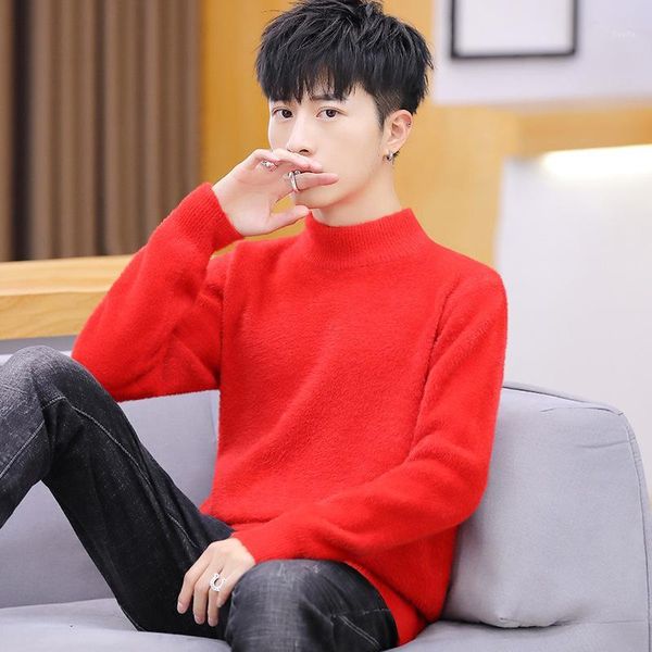 

mens sweaters long sleeve winter blue pink red black o-neck pullovers thick solid casual new fashion men sweater1, White;black