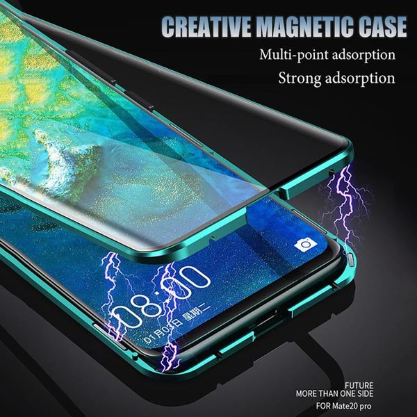 

metal magnetic double side glass phone case for xiaomi redmi note 7 8a k20 k30 pro phone cover for xia jllnfe