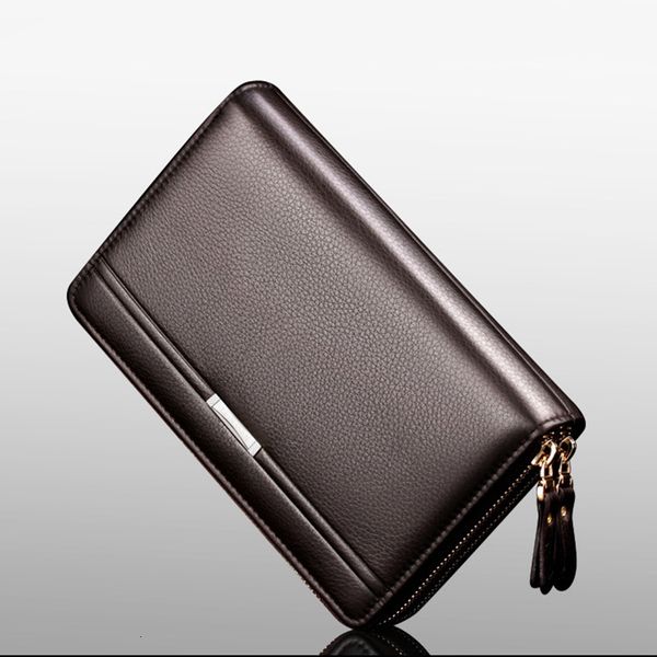 

brand wallet with coin pocket long double zipper vintage purse for large clutch male business card holder men wallets, Red;black