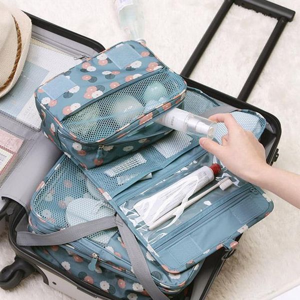 

fadish sold portable new wome waterproof travel cosmetic bag hanging mesh toiletry storage purse organizer makeup pouch