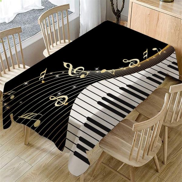 

nordic style piano music print table cloth waterproof linen home rectangular table cover dining home decor 140cm x 80cm