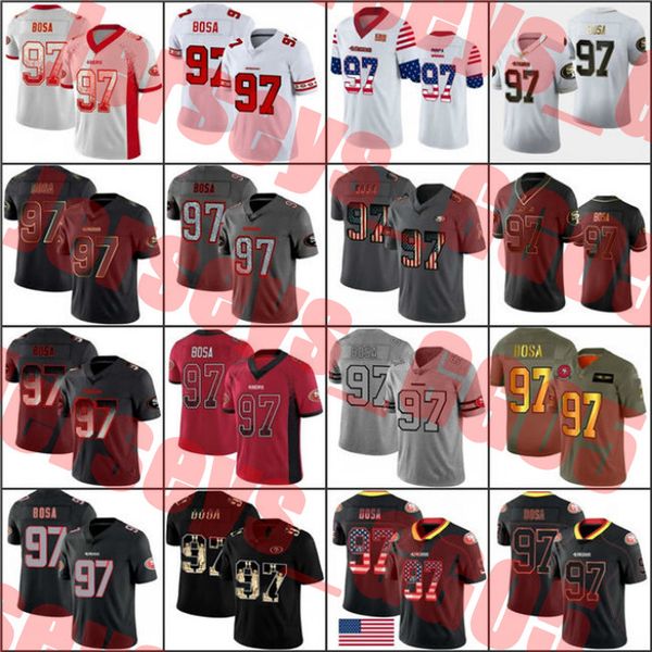 

san francisco 49ers men nfl #97 nick bosa men's limited women youth football jerseys jersey, Black;red