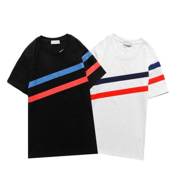 

2021 new fashion embroidery tshirt summer men women design t-shirts female tshirts black white 3 styles, White;black
