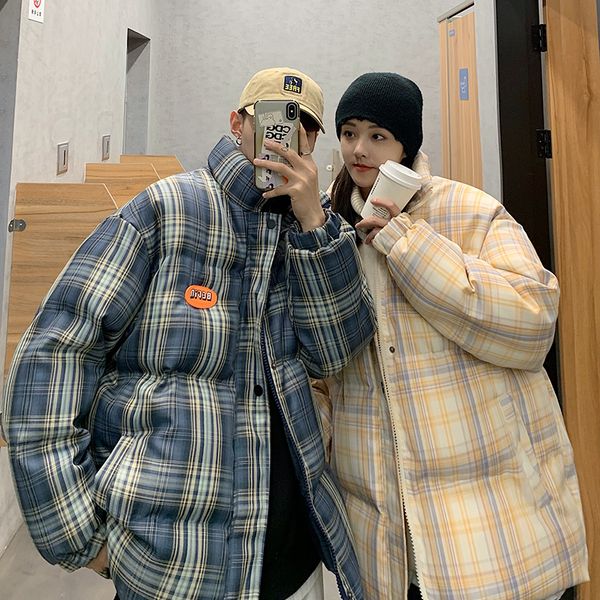 

2021 the new winter new parka weighted heat released cotton collar printed striped men's jacket msfh, Black