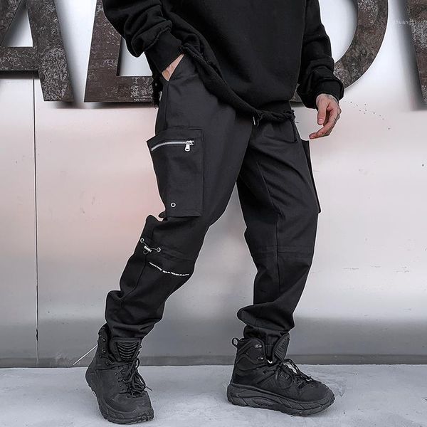 

hip cargo pants men black pocket harem joggers harajuku sweatpant casual fashion men trousers streetwear sweatpants hombre1