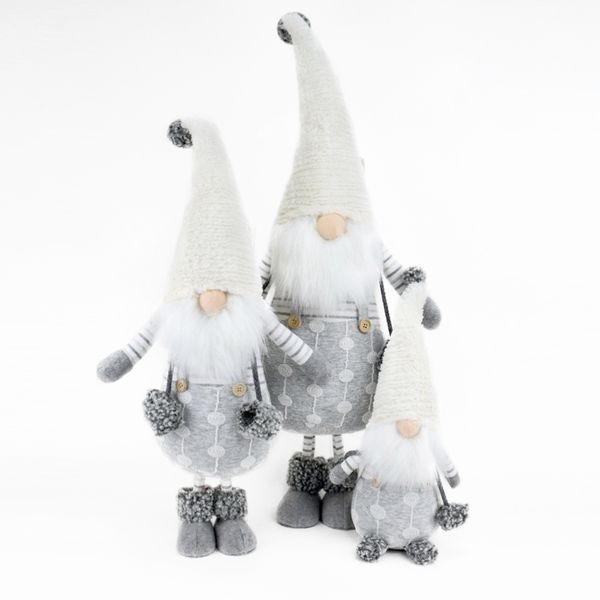 

xmas claus santa fancy white ornaments plush christmas decorations swedish stuffed gnome for home decor