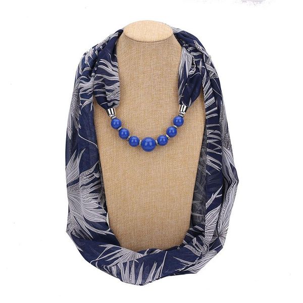

новые шарфы подвеска femme bijoux для statement ahmed ожерелье бусины печатный шарф женщин способа ожерелья ювелирных изделий jllynv bde_jew, Blue;gray