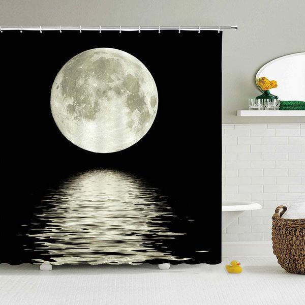 

shower curtains curtain bathroom earth universe starry sky decoration waterproof polyester cloth landscape night set mat