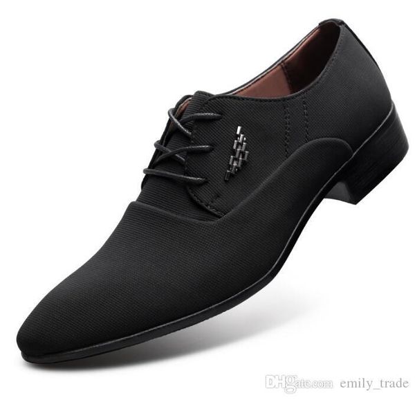 

fashion men wedding business dress shoes man pointed toe brogue bullock office footwear shoes, Black