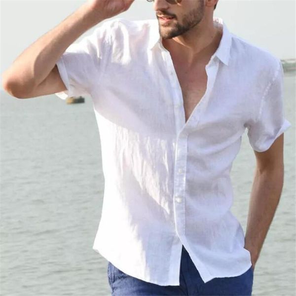 

summer casual shirts for men short sleeve cotton shirt masculina camisa slim fit male blouse homme chemise plus size men, White;black