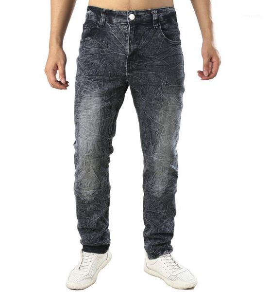 

casual snow men's wash gray jeans high stretch denim stragiht pants men long trousers size 40 42 dropshipping1, Blue