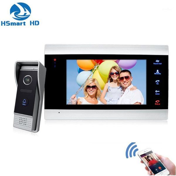 

video door phones 7 inch wireless wifi smart ip phone intercom system with hd wired doorbell camera,support tf card app remote unlock1