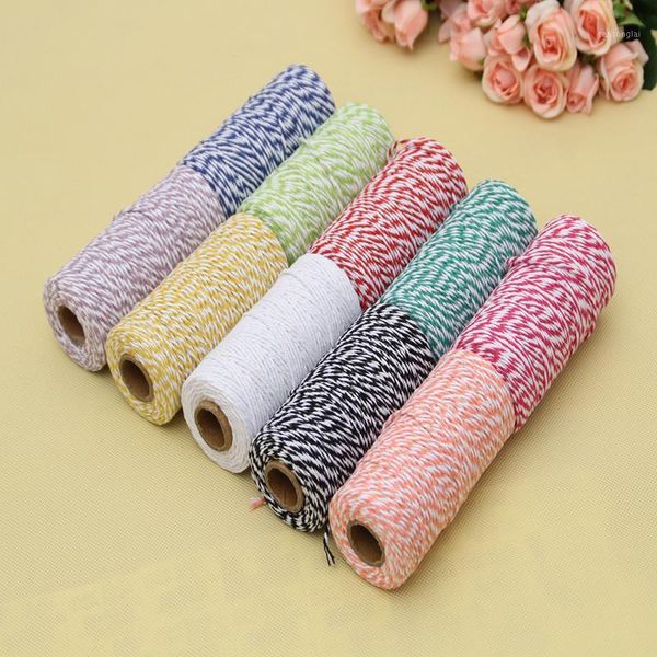 

2mmx100m rope two colors cotton bakers twine rope rustic crafts material handmade accessories 100% new jute macrame cord1, Black;white